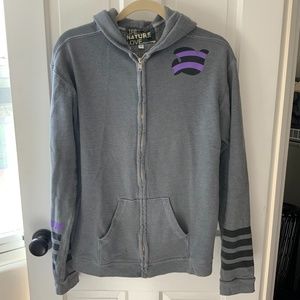 FREECITY Grey Zip Up Hoodie Sweatshirt Size 3